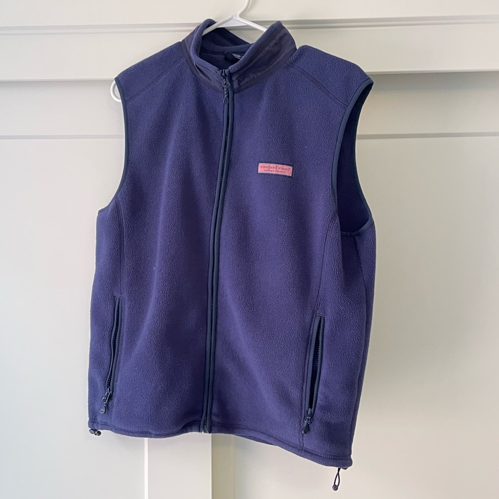 Vineyard Vines Navy Fleece Vest Medium